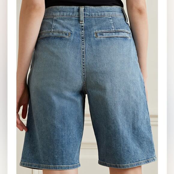 NILI LOTAN high waisted long denim shorts size 29 retails $350 new - Picture 8 of 14